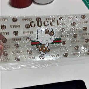 Gucci Hello Kitty Clear Sticker Sheet - Brown, Green, Red .  DTF STICKER FOR CUP